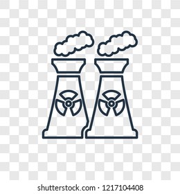 Nuclear Plant concept vector linear icon isolated on transparent background, Nuclear Plant concept transparency concept in outline style