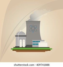 nuclear plant design, industry and factory concept