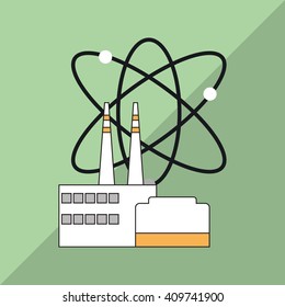 nuclear plant design, industry and factory concept