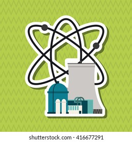 nuclear plant design, industry and factory concept