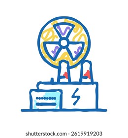 nuclear plant doodle icon sketch vector. nuclear plant sign. isolated symbol illustration