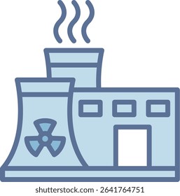 Nuclear Plant Filled Blue Tone Icon