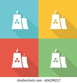 Nuclear Plant Flat Icon Concept