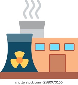 Nuclear Plant Flat Illustration Vector Design