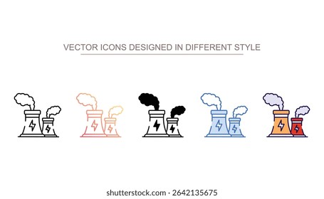 Nuclear plant icon design with white background stock illustration