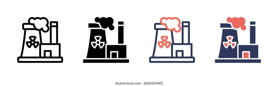 Nuclear Plant Icon Element For Design And Vector