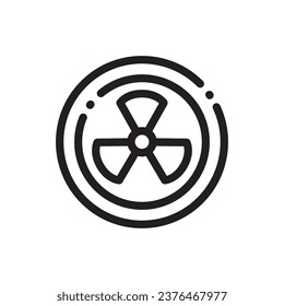 Symbol für Kernkraftwerke. Design der Nuklearanlagen Radiation Vektorsymbol für bio Hazard Piktogramm. UX UI Icon-Kraftwerk