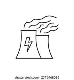 Icono de planta nuclear. Diseño de señales planas de la planta nuclear. Pictograma de peligro biológico del símbolo del vector de radiación. Versión de energía de iconos de interfaz de usuario