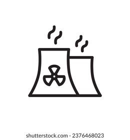 Nuclear plant icon. Nuclear plant flat sign design. Radiation vector symbol bio hazard pictogram. UX UI icon power plant