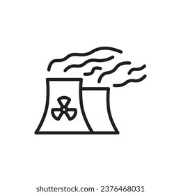 Nuclear plant icon. Nuclear plant flat sign design. Radiation vector symbol bio hazard pictogram. UX UI icon power plant