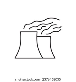 Icono de planta nuclear. Diseño de señales planas de la planta nuclear. Pictograma de peligro biológico del símbolo del vector de radiación. Versión de energía de iconos de interfaz de usuario