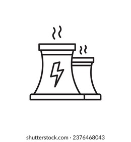 Nuclear plant icon. Nuclear plant flat sign design. Radiation vector symbol bio hazard pictogram. UX UI icon power plant