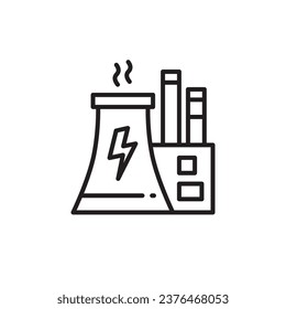 Icono de planta nuclear. Diseño de señales planas de la planta nuclear. Pictograma de peligro biológico del símbolo del vector de radiación. Versión de energía de iconos de interfaz de usuario