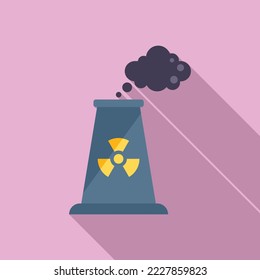 Nuclear plant icon flat vector. Global climate. Ecology warm