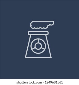 Nuclear plant icon. Nuclear plant linear design concept from Ecology collection. Simple element vector illustration on dark blue background.