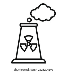 Nuclear plant icon outline vector. Global climate. Ecology warm
