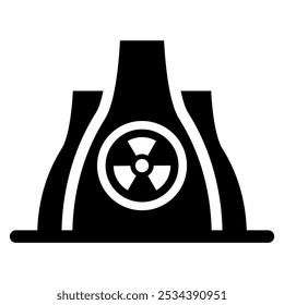 Ícone de usina nuclear ilustração vetorial projeto gráfico