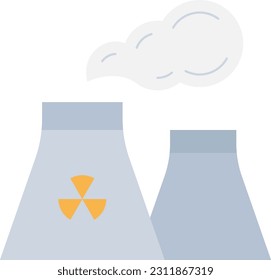Imagen vectorial de icono de la planta nuclear. Adecuado para aplicaciones web móviles y medios de impresión.