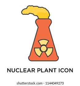 Nuclear plant icon vector isolated on white background for your web and mobile app design, Nuclear plant logo concept