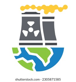 nuclear plant, industry, ecology, icon