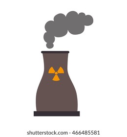 nuclear plant industry, isolated flat icon design