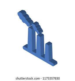 Nuclear Plant isometric left top view 3D icon