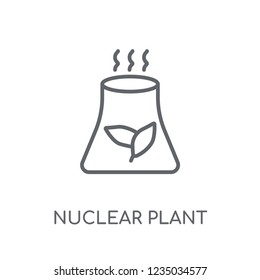 Nuclear plant linear icon. Modern outline Nuclear plant logo concept on white background from Ecology collection. Suitable for use on web apps, mobile apps and print media.