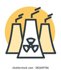 Nuclear Plant Pipe Valve Colored Vector Icon