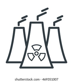 Nuclear Plant Pipe Valve Colored Vector Icon