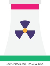 Ilustración plana del Vector del icono de la energía de la planta nuclear