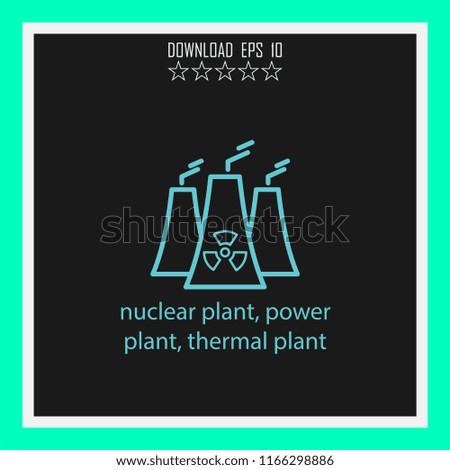 nuclear plant, power plant, thermal plant  vector icon