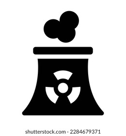 nuclear plant solid icon illustration vector graphic