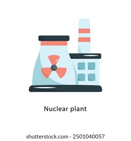 Nuclear plant Vector Flat Icon Design illustration Symbol on White background EPS 10 File