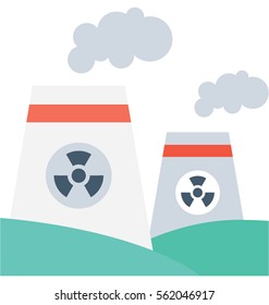 Nuclear Plant Vector Icon