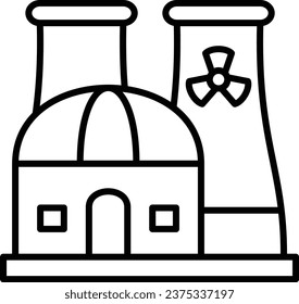 Nuclear Plant vector icon. Can be used for printing, mobile and web applications.