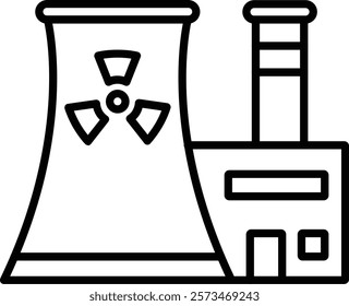 Nuclear Plant vector icon. Can be used for printing, mobile and web applications.