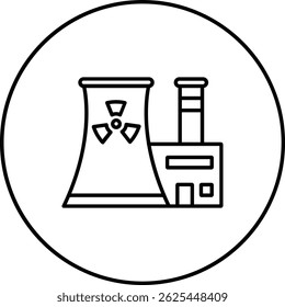 Ícone do vetor da Usina Nuclear. Pode ser usado para impressão, aplicativos móveis e da Web.