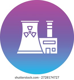 Ícone do vetor da Usina Nuclear. Pode ser usado para impressão, aplicativos móveis e da Web.