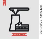 Nuclear plant vector icon, illustration symbol