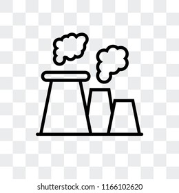 Nuclear plant vector icon isolated on transparent background, Nuclear plant logo concept