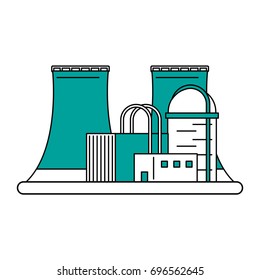 nuclear plant vector illustration