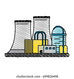 Nuclear plant vector illustration