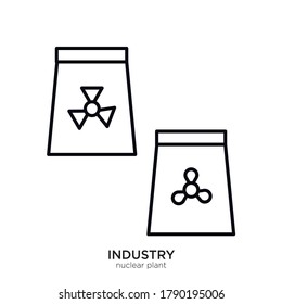Nuclear plant vector illustration lineal color and filled design