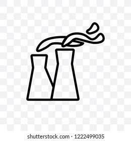 Nuclear plant vector linear icon isolated on transparent background, Nuclear plant transparency concept can be used for web and mobile