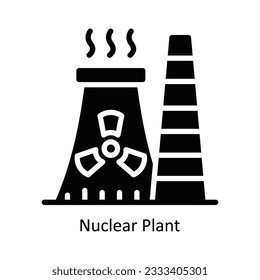 Nuclear Plant Vector  solid Icon Design illustration. Nature and ecology Symbol on White background EPS 10 File