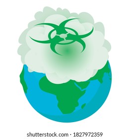 Nuclear pollution icon. Isometric illustration of nuclear pollution vector icon for web
