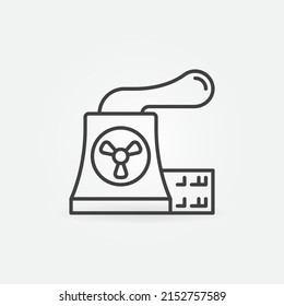 Nuclear Pollution linear vector Radioactive Contamination concept icon or logo element