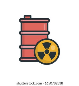 Nuclear Pollution Vector Outline Filled Icon. Style illustration