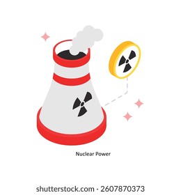 Nuclear Power Concept isometric Style Illustrations. Eps 10 File