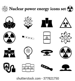 Nuclear power energy 16 simple icon on colorful round background